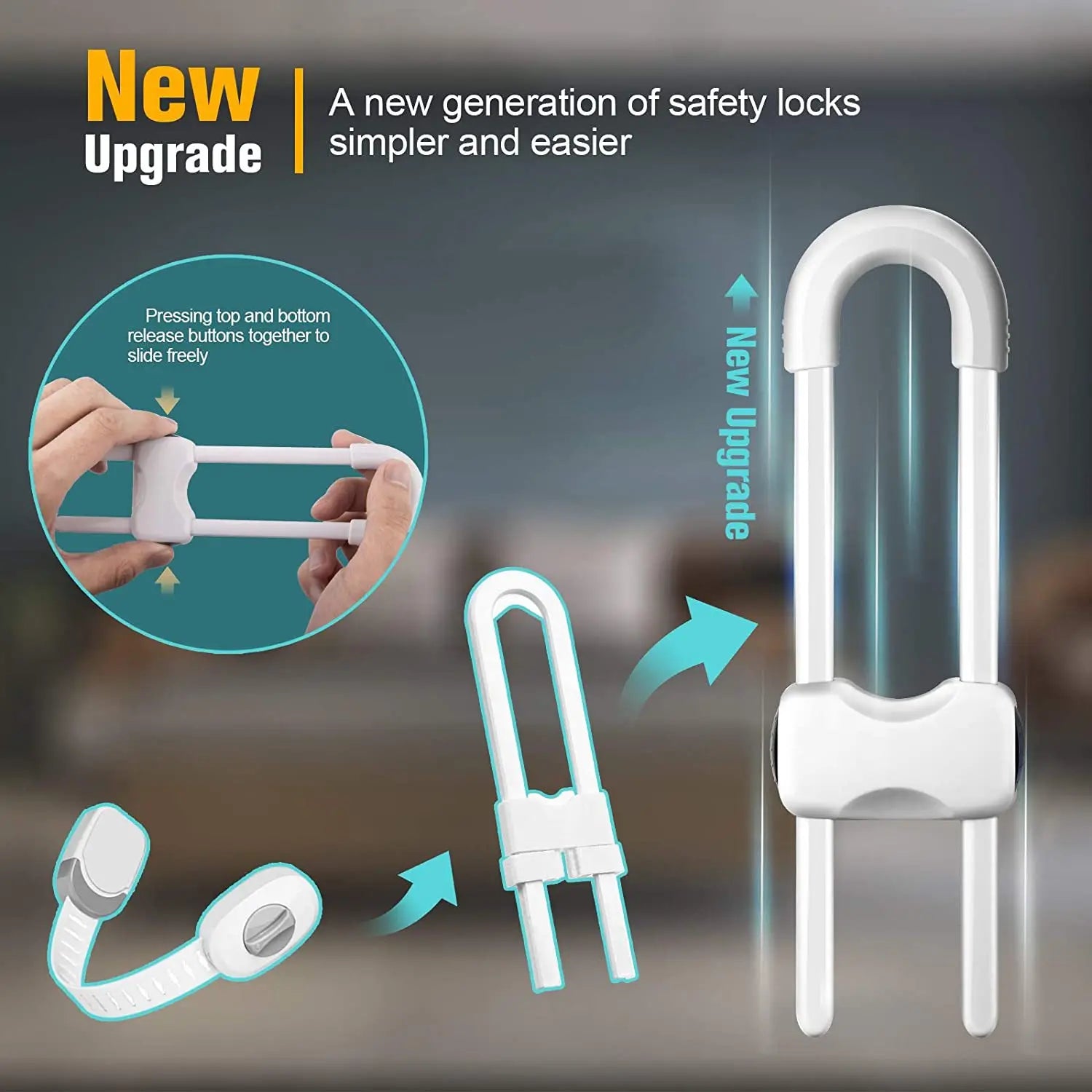 U-Shaped Proofing Drawers Safety Child Locks Adjustable