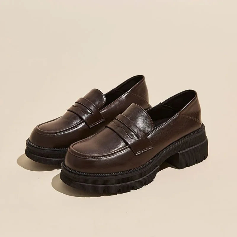 Women's Platform Loafers, All-Season British Style Espadrilles, Fashionable Commuting and Daily Wear, Retro Comfortable Design.