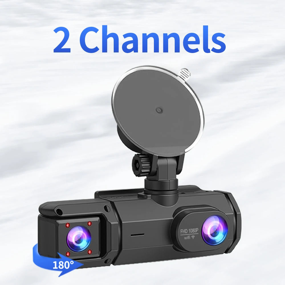 Dash Came For Cars 3 Channels FHD1080P Driving Recorder Car DVR Night Vision Loop Recording G-sensor Tachograph Dashboard Camera