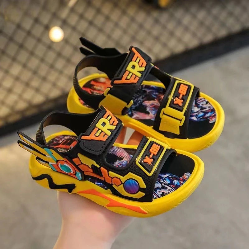 Boys Sandals 1-12 Year Old Soft Sole Anti Slip Sandals Cartoon Outwear Small and Medium Sized Children Beach Sandal