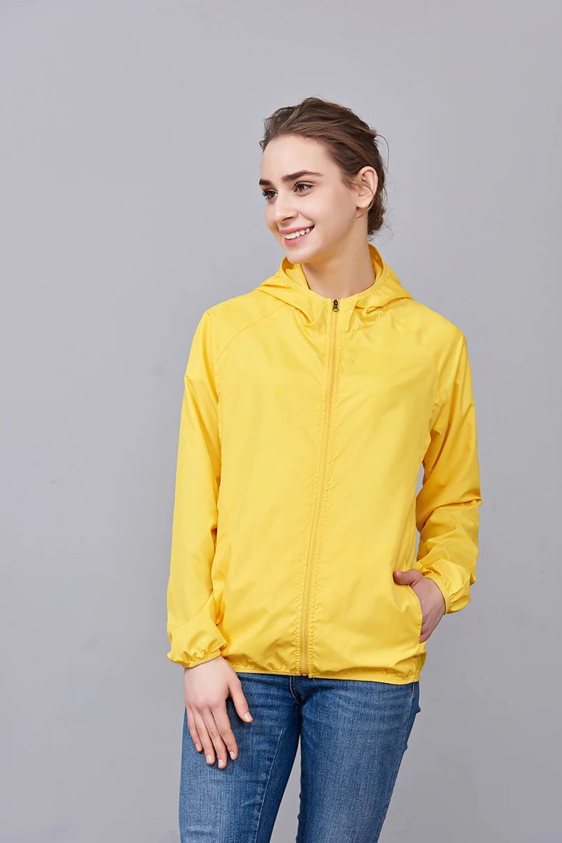 JNLN Unisex Hiking Jacket Men Women Waterproof Quick Dry Camping Windbreaker Outdoor Trekking Fishing Rain Coat Anti UV Clothes