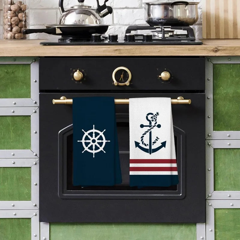 4-piece sailing set kitchen towels, fun seasonal kitchen decoration, kitchen hanging towels, 15.7x23.6 inches