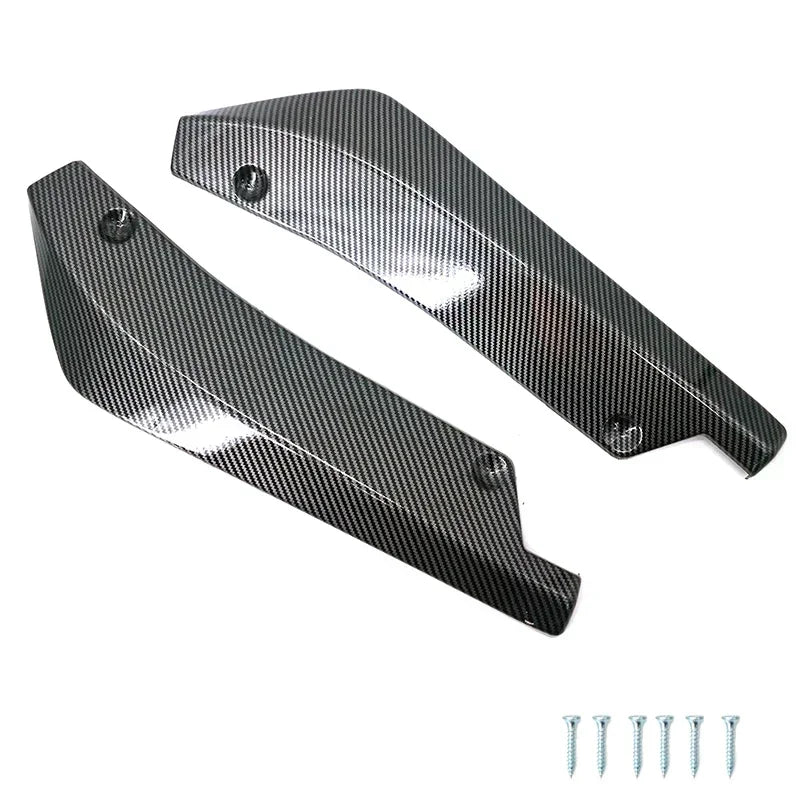 Car Front Rear Bumper Strip Lip Spoiler Diffuser Splitter Scratch Protector Carbon Fiber Winglets Side Skirt Extension Universal