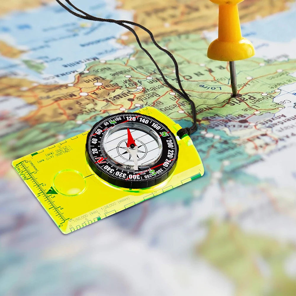 Waterproof Compass Outdoor Gadget Navigation Hiking Compass Camping  Orienteering Backpacking Map Reading Compass for Scout Kids