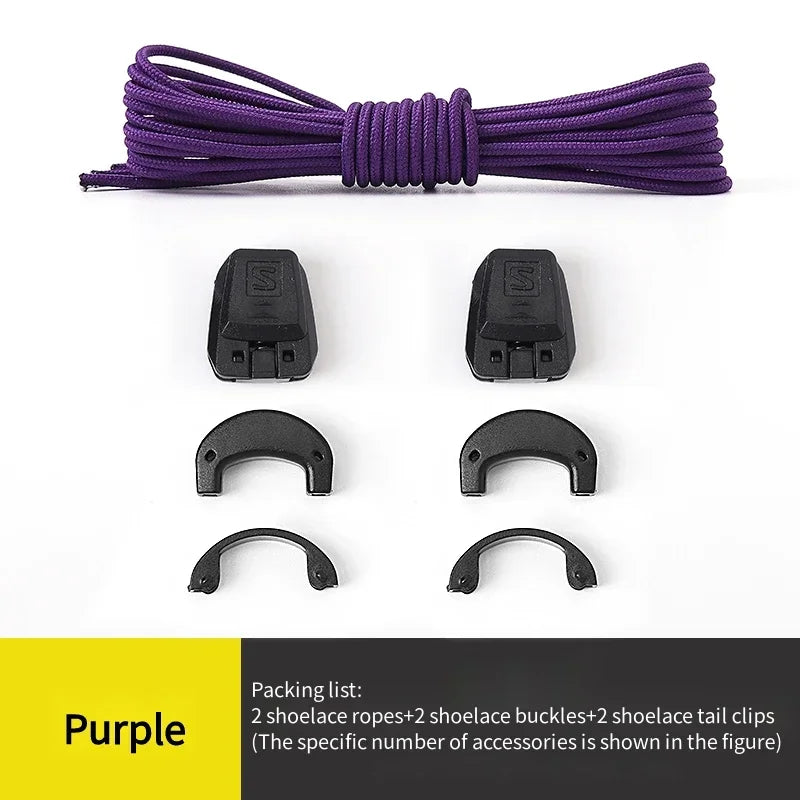 Fashion No Tie Shoelaces Outdoor Running Sneakers Laces Round Tennis Shoe Laces Without Ties Adult Kids Shoelace Shoes Accesorie