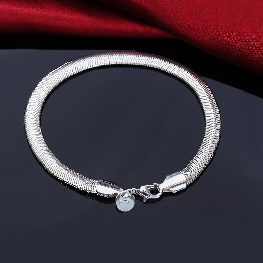 Fine Noble 925 Sterling Silver Solid Chain Bracelet For Women Men Charm Party Gift Wedding party Fashion Jewelry