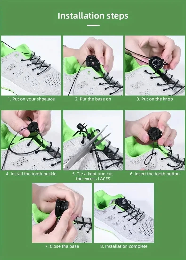 Adjustable Automatic Buckle Rope Universal Adults Kids Quick Stretching Lock Lazy Laces Sneaker ShoeLaces Shoe Accessories