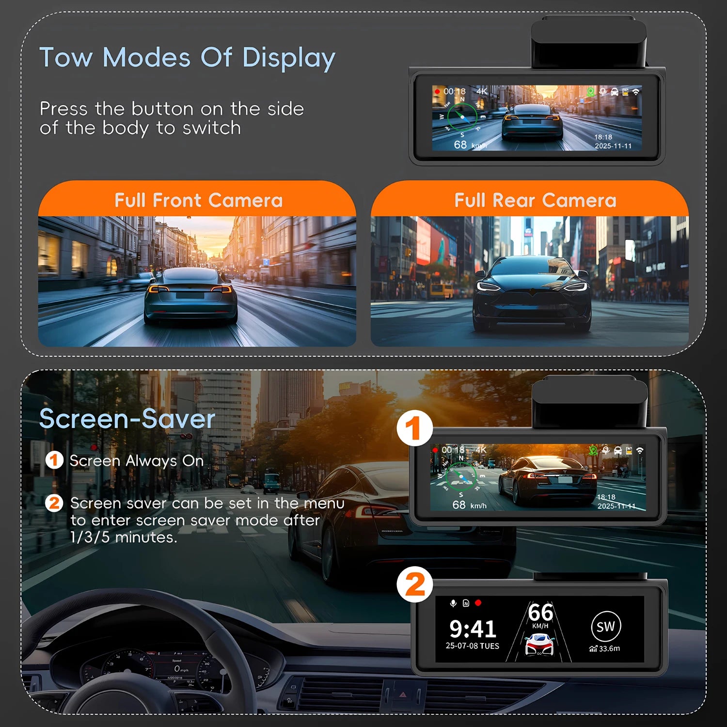 ADAS Dash Cam 4K+2.5K GPS WIFI 24H Night Vision Mini Optional Rear Lens Dashcam Car DVR Video Recorder Camera For Car Black Box