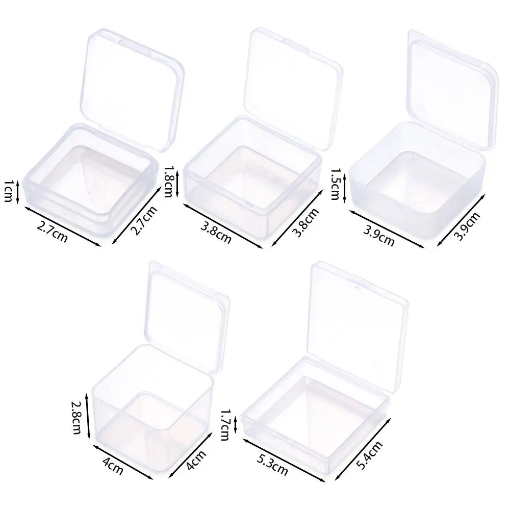 1Pcs Plastic Transparent Storage Box Small Items Sundries Jewelry Organizer Case Beads Container Pill Chip Box Tools Accessories