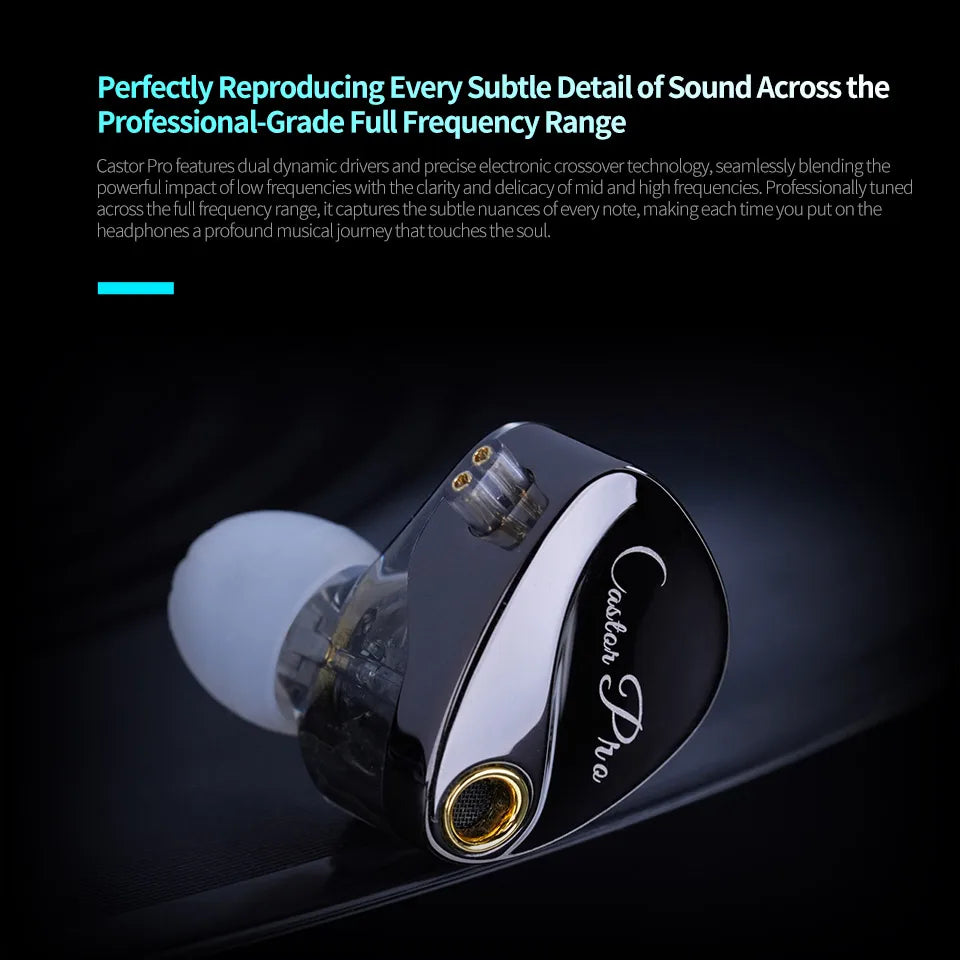 KZ Castor PRO 2DD Dynamic in Ear Earphones High-end Tunable Earphones Stets A New Benchmark for Hfi Sound Quality Bass Headsets
