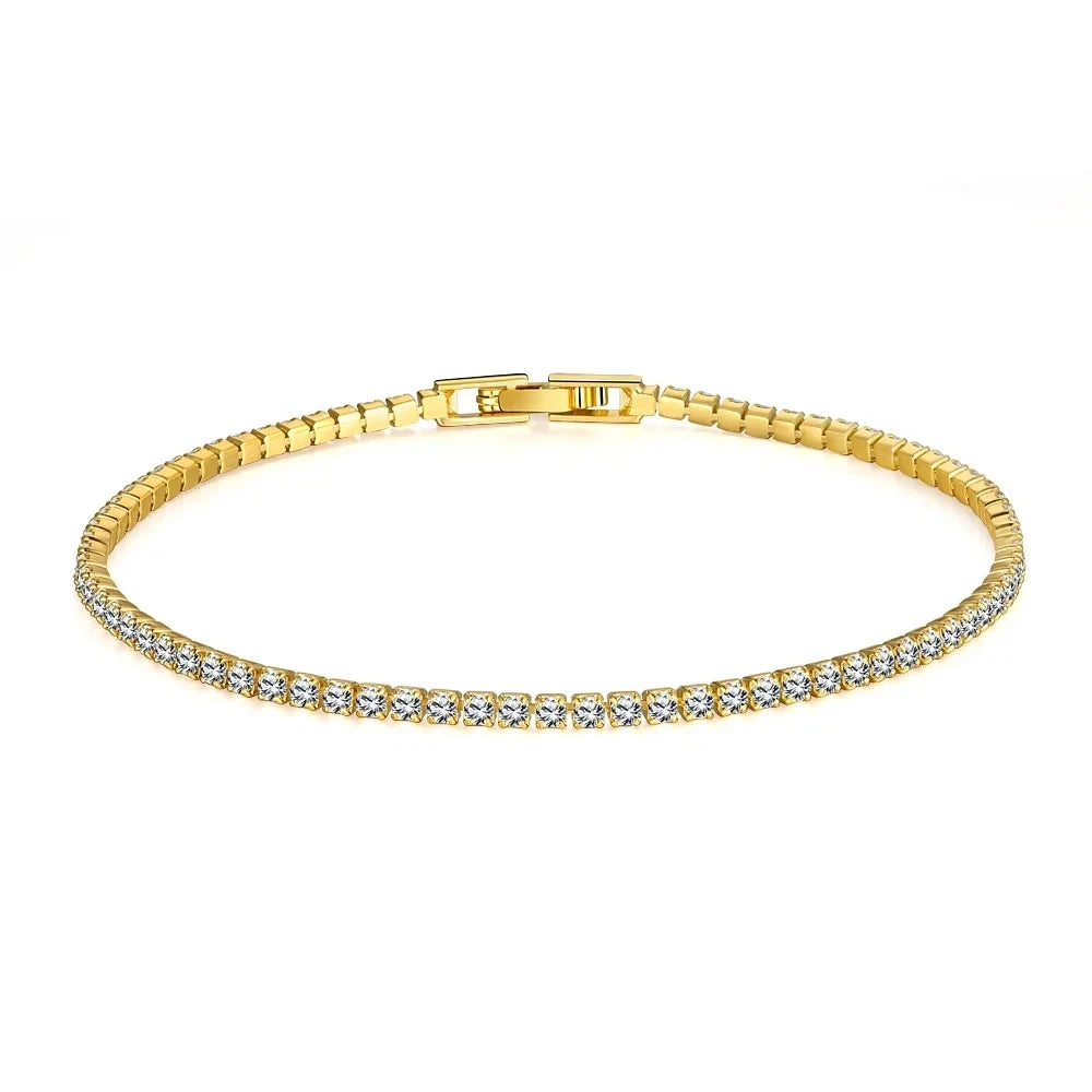 925 Sterling Silver Bracelet 16CM To 19CM Tennis Bracelet 2.5MM Zirconia Anniversary Gift