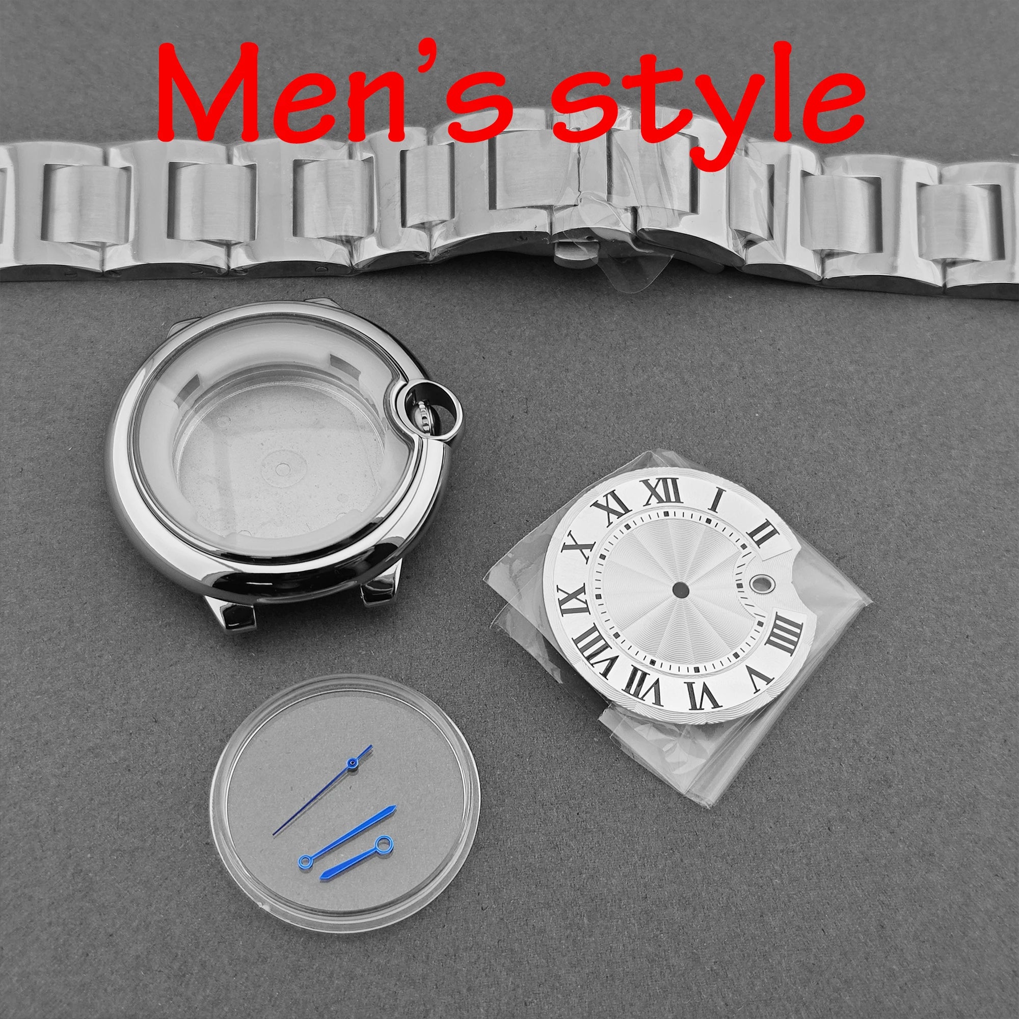 Watch case set Couple-style sizes 42mm/32.8mm stainless steel material suitable for Miyota 8215 / ST6 movements butterfly clasp