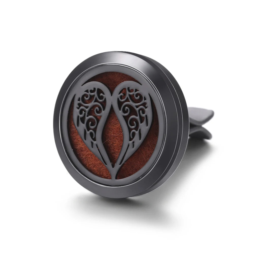 New Car Air Freshener Diffuser Clip Black Hollow Pattern Aromatherapy Lockets Essential Oil Perfume Pendant Car Ornaments Gift