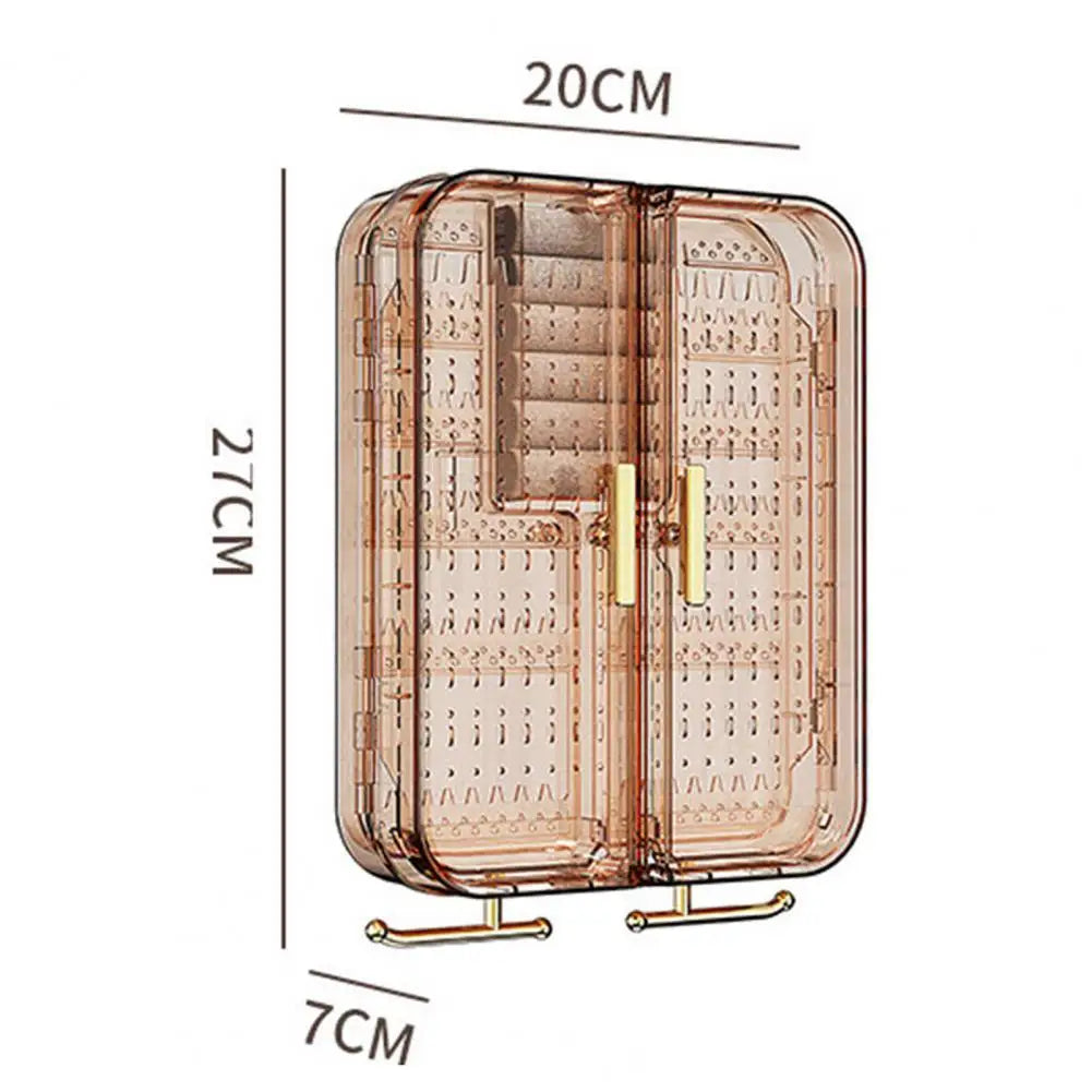 Jewelry Storage Box Jewelry Accessories Shelf Transparent Wall Mounted Jewelry Organizer Earrings Necklaces Rings Display Stand
