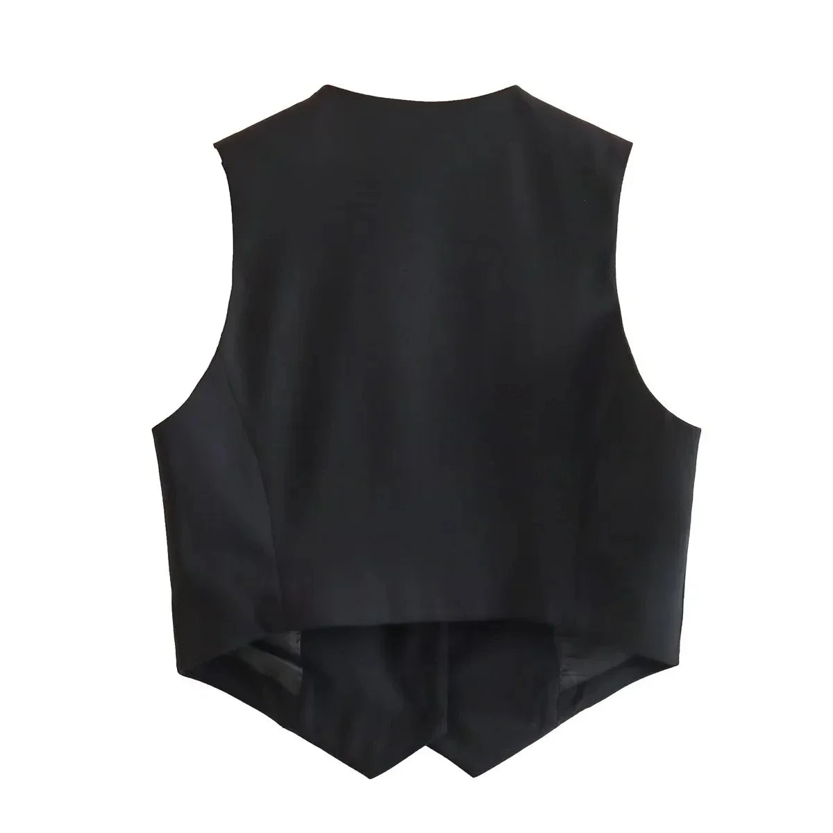 HH Women Fashion Solid Suit Vest Sleeveless Cropped Waistcoat Tops Vests Spring Summer Casual Office Lady Chic Tops