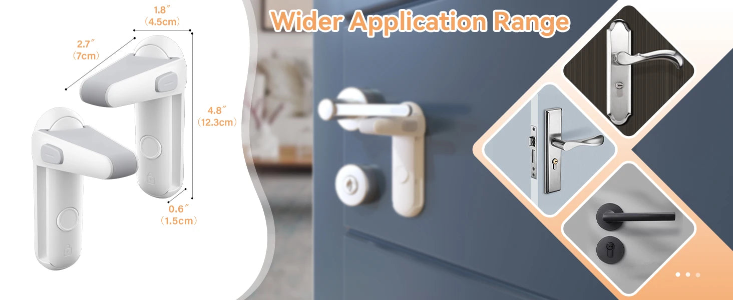 Baby Proofing Door Handle Lock,Childproofing Door Knob Lock Easy to Install and Use Door Lever Lock