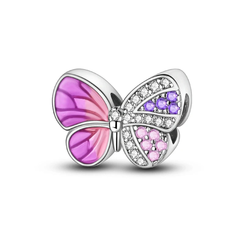 MULA Pink 925 Sterling Silver Charms Pendant Perfume Dreamcatcher Heart Love Beaded Fit Original Bracelet Women DIY Jewelry Gift