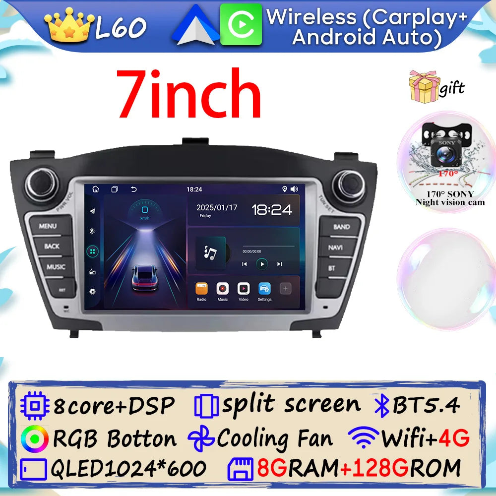 Auto Radio Android 15 Car For Hyundai Tucson 2 LM IX35 2009-2015 Multimedia Dash Cam Player Screen Navigation Head Unit No DVD