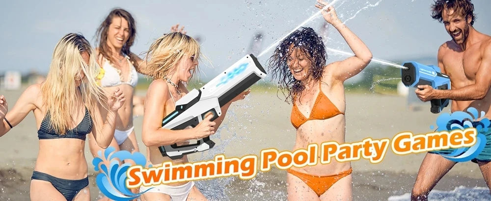 Electric Water Blaster Gun Children Automatic Water Pistol WaterGun with Led Light Summer Outdoor Game Party Toy for Adults Kids