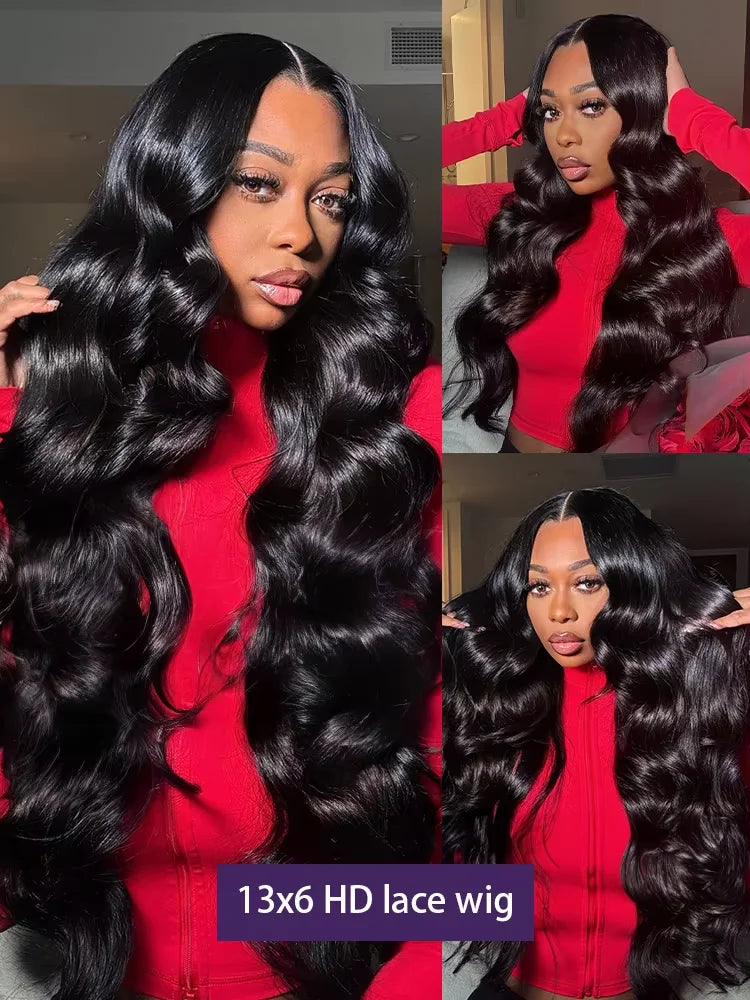 250 Density 30 32 Inch Raw Burmese Body Wave 13x6 Hd Lace Front Human Hair Wigs Pre plucked Glueles Lace Frontal Wig Black Women