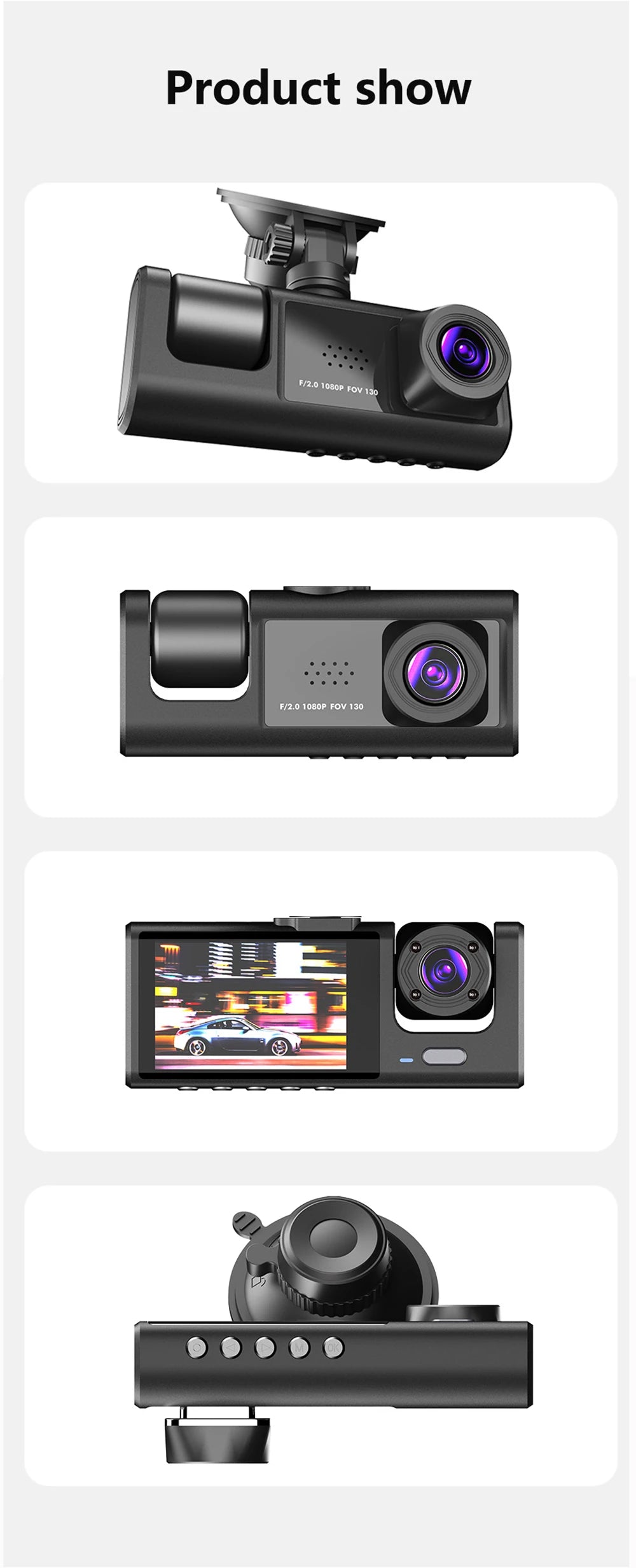 1080P Car Dvr WiFi APP 3/2Lens Dash Cam for Cars Camera for Vehicle Recorder Video Front and Rear Camera  Night Vision Dashcam
