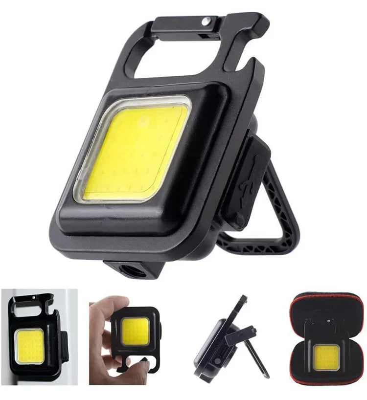 Super Bright 1500LM Work Light COB 500mah LED Flashlight Pocket Keychain USB Rechargeable Waterproof For Outdoor Camping
