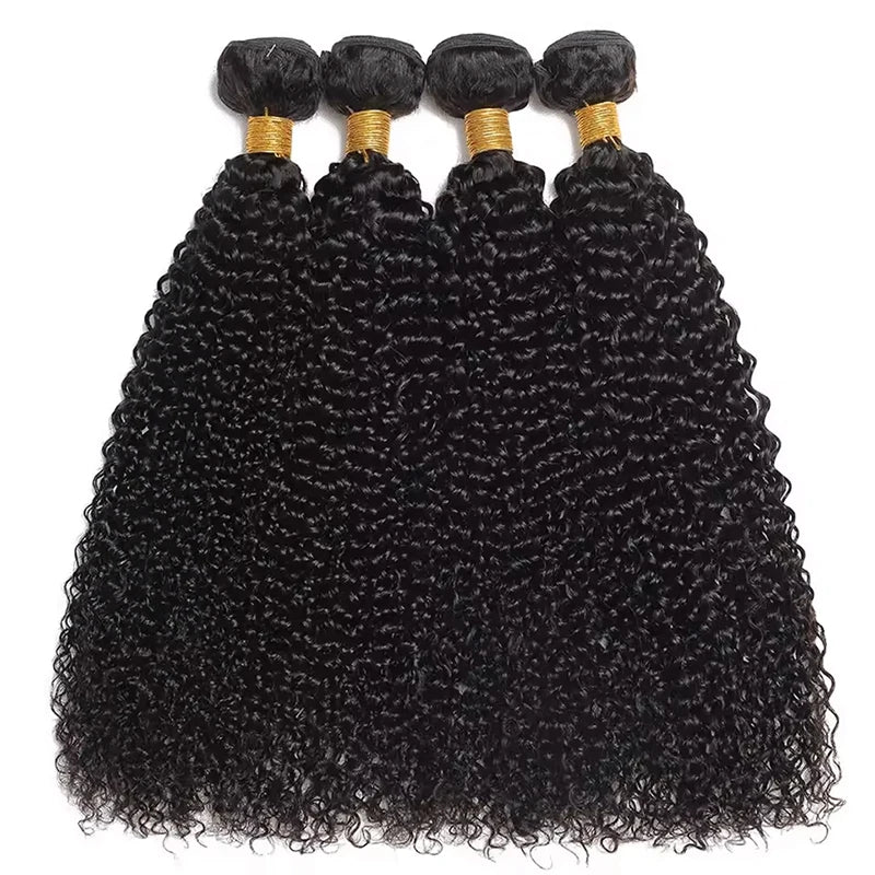 12A 10-38 Inch Natural Color Jerry Curly Human Hair Bundles And Weaves Unprocessed Brazilian Human Hair Weave Bundles 1/3/4PCS Raw Hair Bundles Weave Extensions Hair Extensions Materials For Women Natural Black Soft And Silky