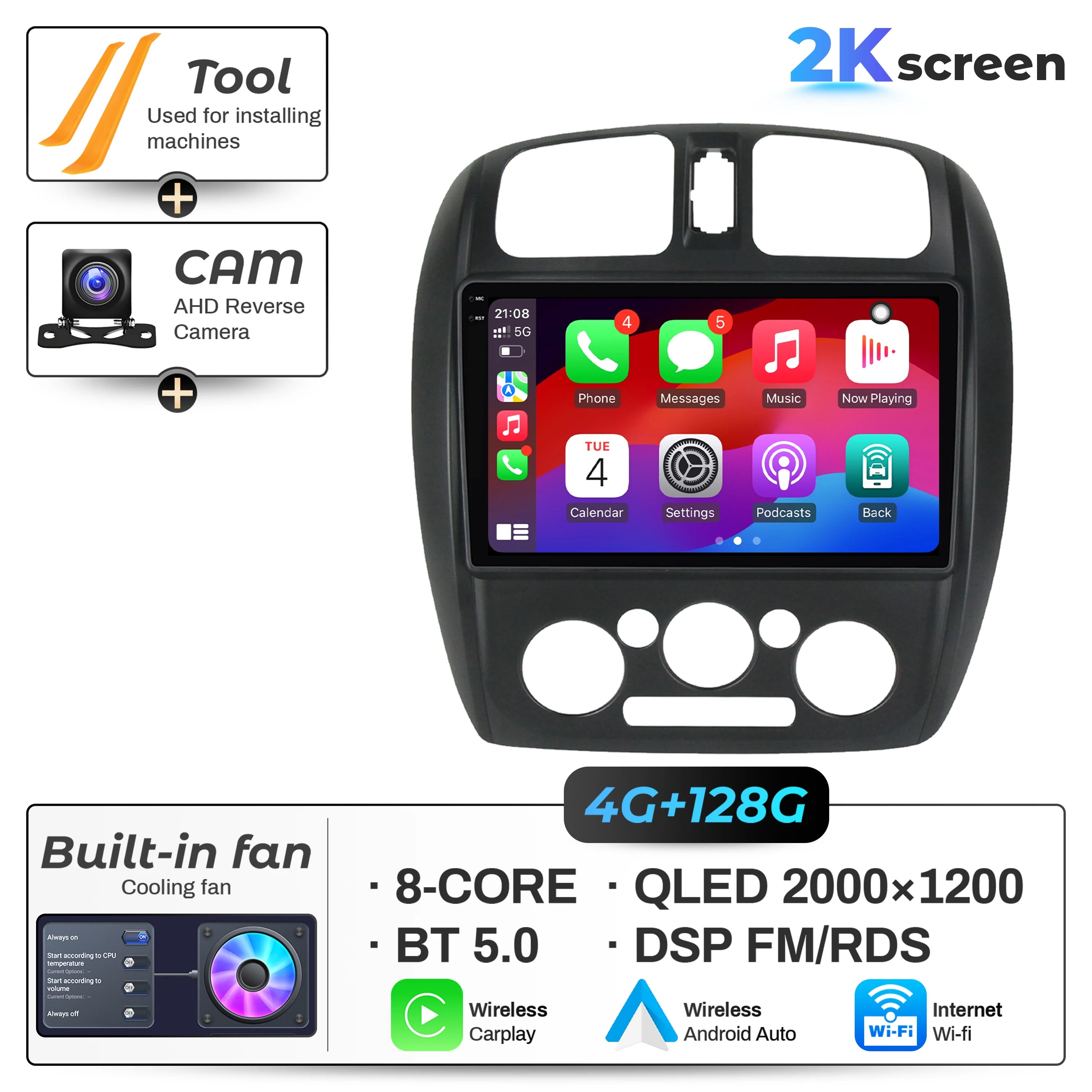 9 inch For Mazda 323 BJ 2000-2003 Car Radio Android 16  Multimedia Navigation Head Unit BT Carplay 2K QLED Screen