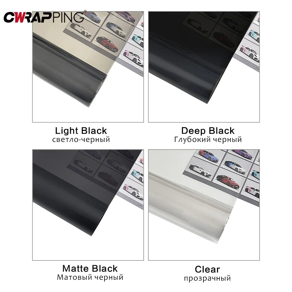 40cm Car Headlight Taillight Smoke Black PVC Films Tint Headlight Taillight Wrap Cover Sticker for Motorcycle Car Accessories
