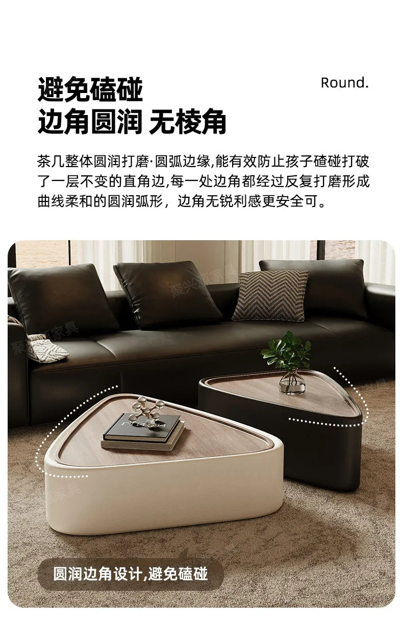 Coffee Table Living Room Small Space Luxury Cream Designer Simple Solid Wood Minimalist Storage Nordic Round Center Furniture