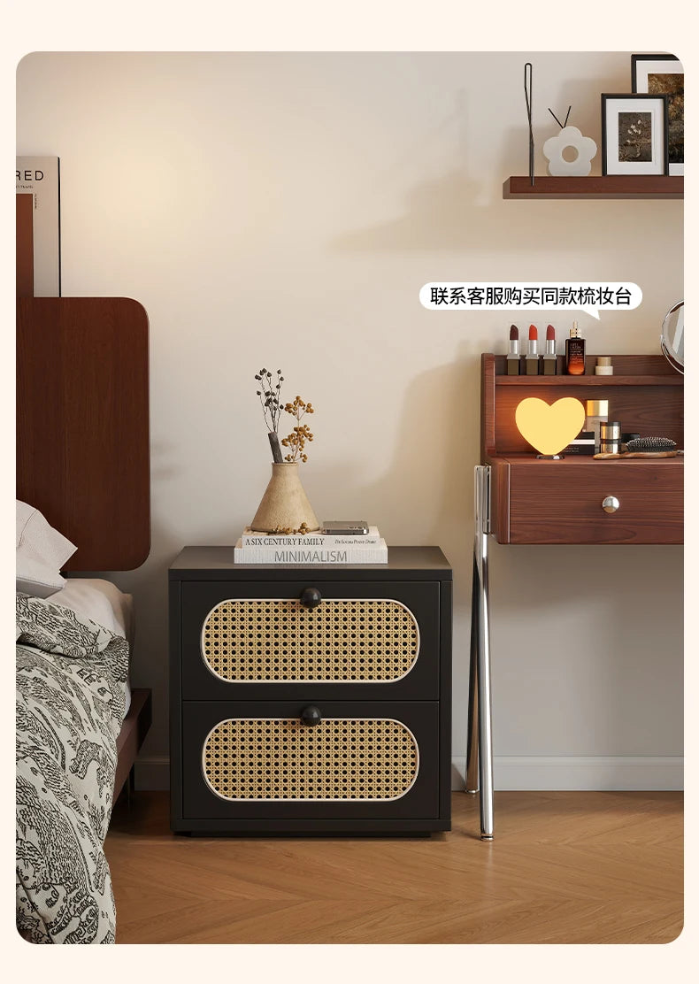 Bedroom Vintage Nightstands Rattan Wooden Design With Drawers Nightstands Minimalist Luxury Mesa De Cabeceira Unique Furniture