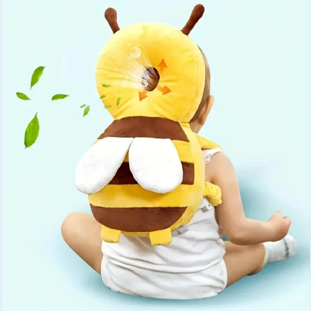 Head Back Protector Baby Protect Pillow Learn Walk Head Protector Cushion Anti Fall Backward Cap Carry Cartoon Kids Safe Bee Bag