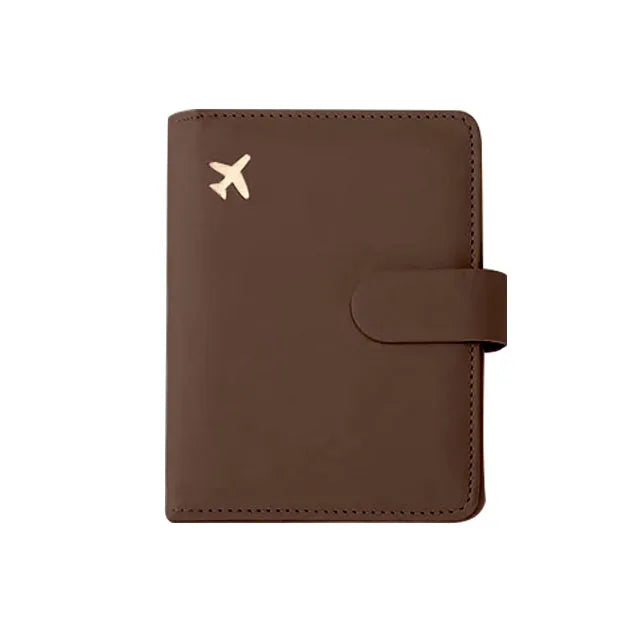 Leather Passport Holder Covers Case Waterproof Travel Credit Card Wallet Cute Passport Book for Women/Men Buckle Passport Cover