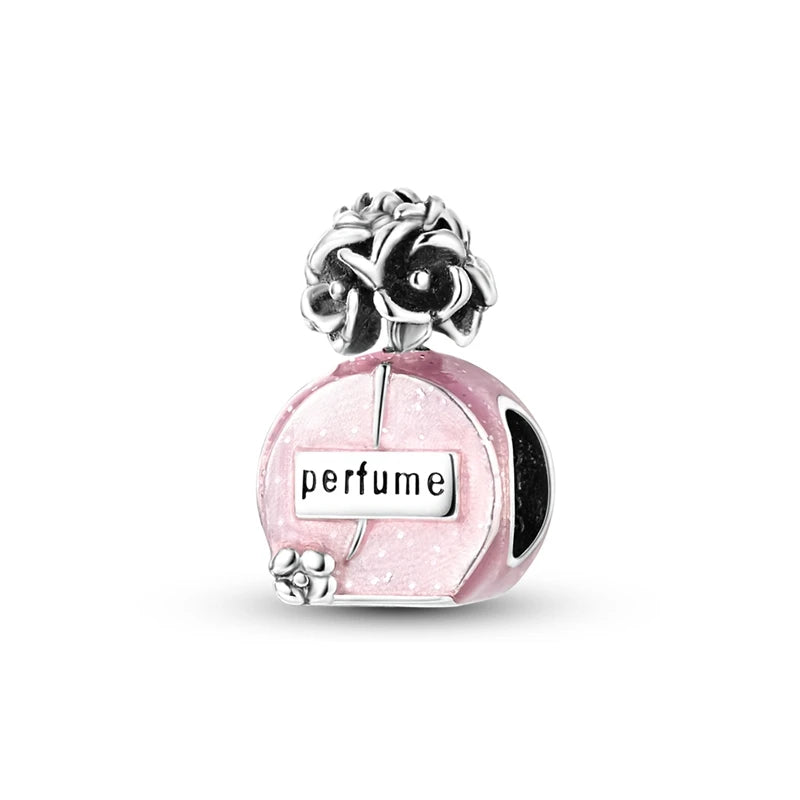 MULA Pink 925 Sterling Silver Charms Pendant Perfume Dreamcatcher Heart Love Beaded Fit Original Bracelet Women DIY Jewelry Gift