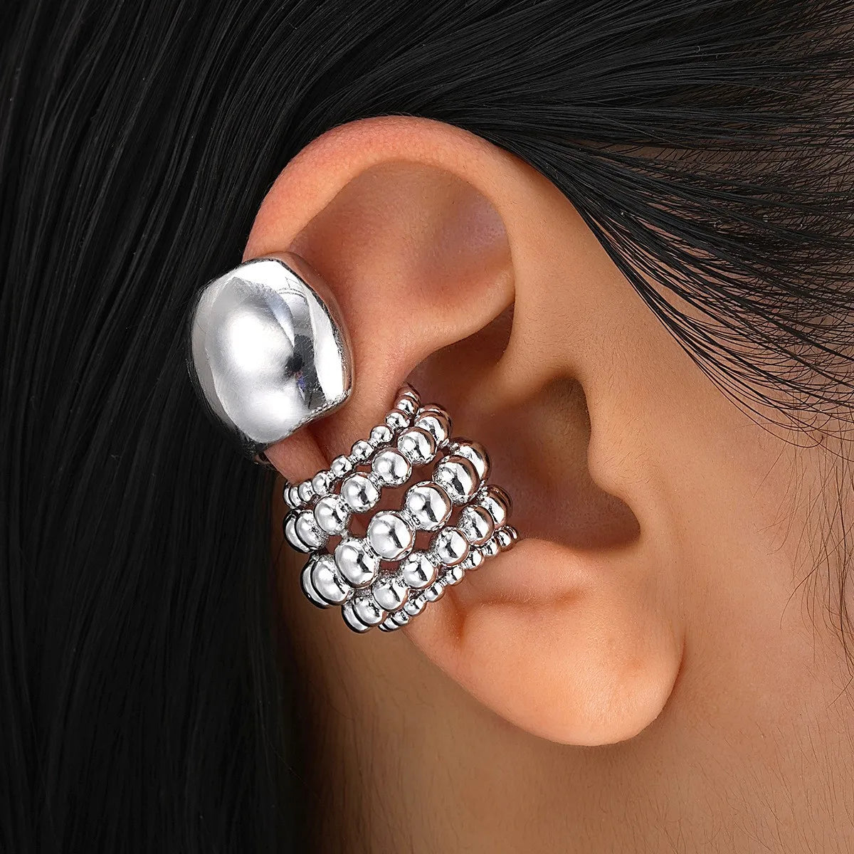 2025 New Exaggerated Wide Clip-On Earrings Set For Women Simple Gold Color Copper Metal Earring Daily Wear Vacation Jewelry Gift