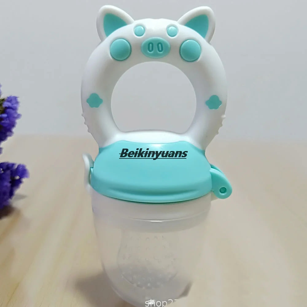Baby Pacifier fruits and vegetables bite bag newborn baby pig le molar stick to eat fruit consisting silicone tooth gum pacifier