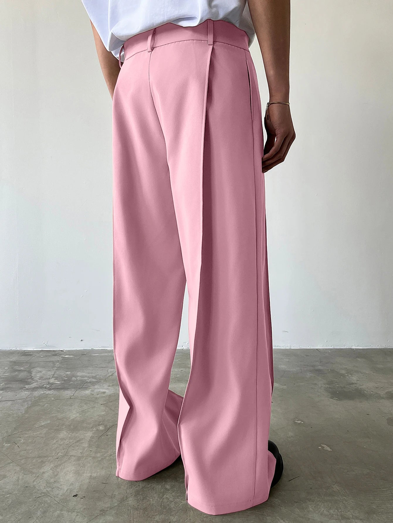 Men's High Waist Wide Leg Suit Pants Casual Loose Straight Leg Dress Pants Formal Business Streetwear Black Trousers S-2XL 1 Pie