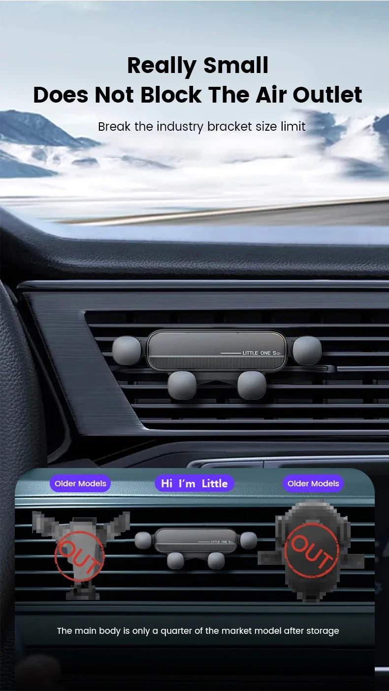 Universal Gravity Car Phone Holder Air Vent Mount Mobile Support for iPhone 13/12 Xiaomi - Automotive GPS Stand