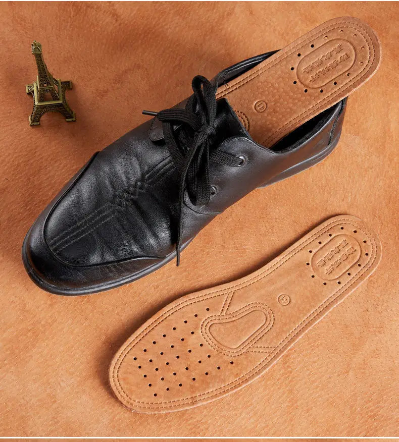 Real Cowhide Insole Leather Shoes Boots Shoe Inserts Soft Breathable Deodorant Anti-slip Template Shock Absorbing Insoles Sole