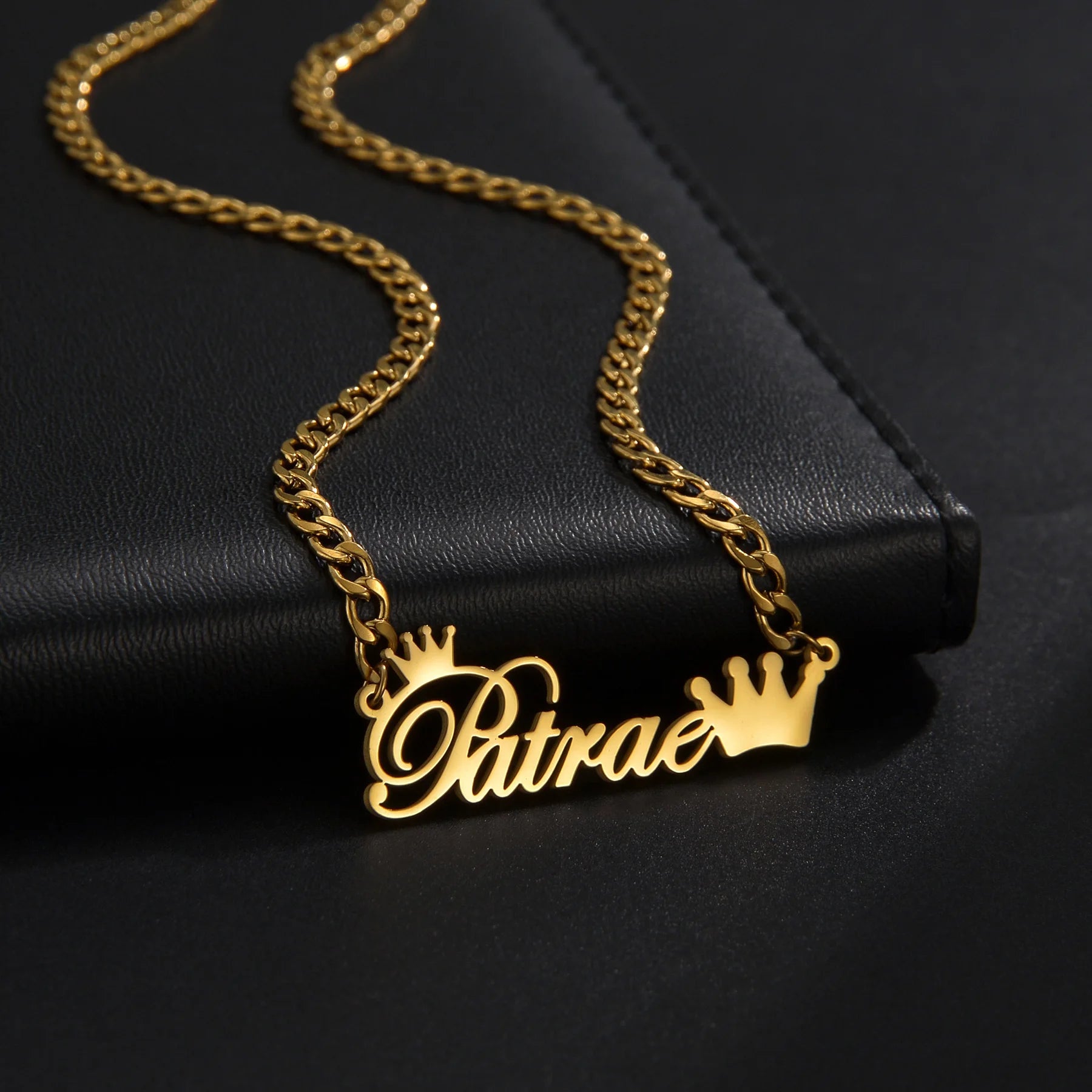 Atoztide Custom Name Necklaces Personalized Stainless Steel 4mm NK Cuban Thick Chain Pendant Letter for Women Jewelry Gift 