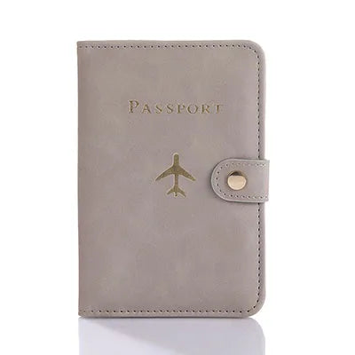 Leather Passport Holder Covers Case Waterproof Travel Credit Card Wallet Cute Passport Book for Women/Men Buckle Passport Cover