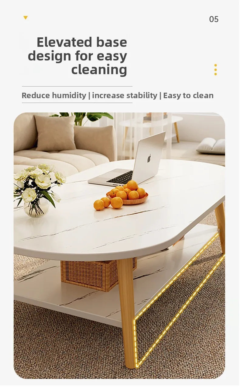 Coffee table living room small apartment multi-functional small tea table Nordic simple homestay double-layer small table
