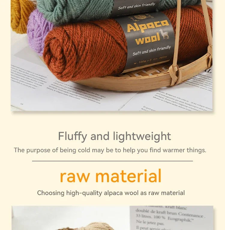 500g Alpaca Wool 245 Chunky Knitting Yarn Multi-Color Autumn and Winter Fashionable Gift for Men and Women DIY Knitting Material Kit for Warm Sweaters, Coats, Scarves, Hats, Gloves, Leg Warmers, Knee Pads Yarn Balls 5Pcs/Pack