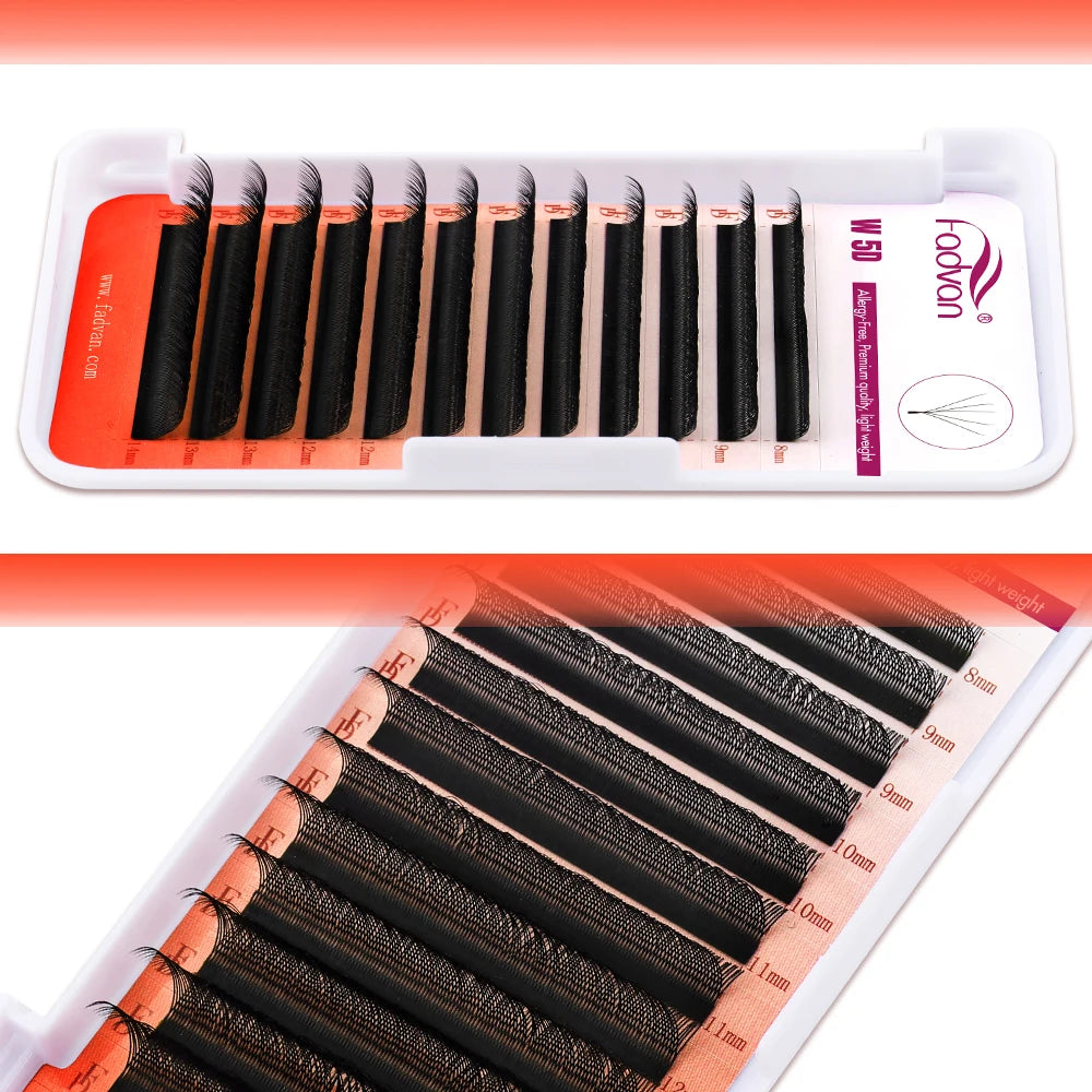 FADVAN YY/3D/4D/5D/6D W Shape Lashes M/C/D Curl Premade Volume Fans Faux Mink Eyelashes Brazilian Volume Natural Soft YY Lashes
