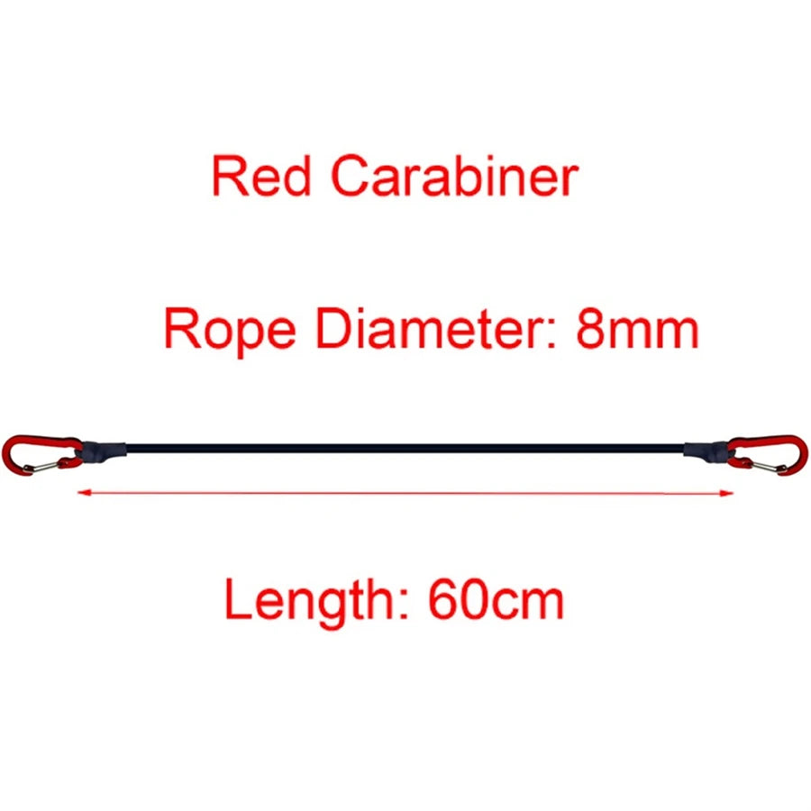 30-210cm 8mm Packing Ropes Outdoor Elastic Bungee Cords with Red Hooks Stretch Lightweight for Bikes Car Luggage Roof Rack Strap