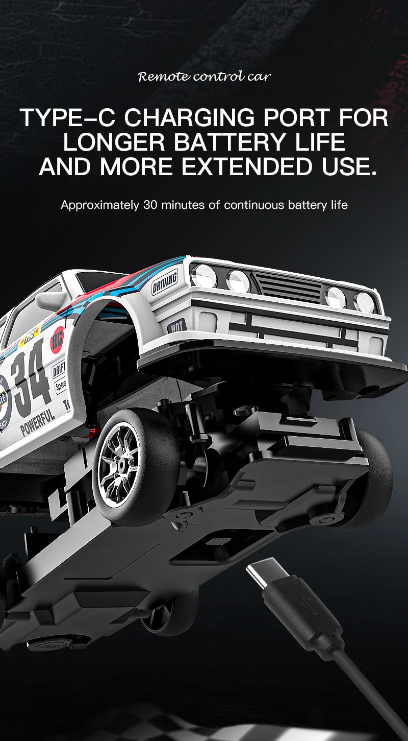 4WD RC Drift Car 1:43 Remote Control Cars Truck 4x4 Racing Drifting 2.4G Radio Mini Vehicle Model Toy Gift for Adults Kids Boys