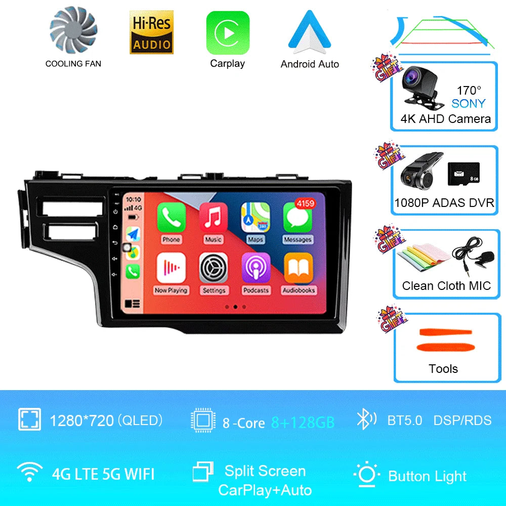For Honda Fit Jazz 2014 2015 2016 2017 Autoradio GPS Stereo 2din Head Unit Carplay Auto Multimedia Player Car Radio