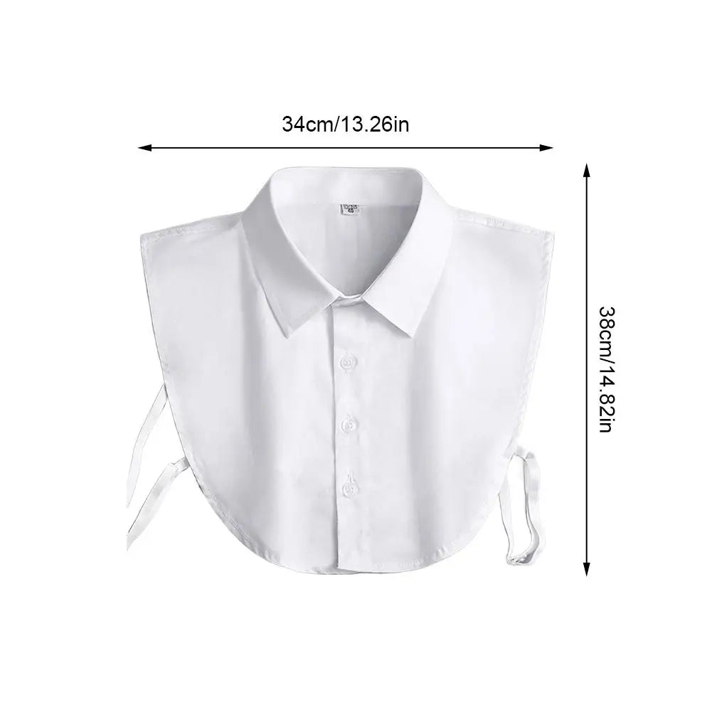Fake Collar Detachable Collar for Women Girls Shirts Dickey Half False Blouse Dickey Tops Solid Color False Collar White/Black