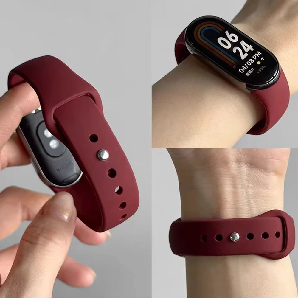 Silicone Watch Band for Xiaomi Mi Band 10 9 8 NFC Soft Waterproof Sport Straps Replacement Wristband for mi band 10 9 Smartwatch