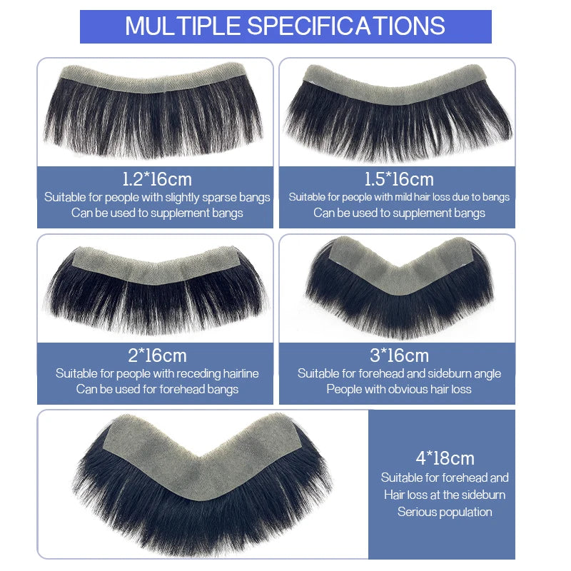 100% Human Hair Men PU V Loop Front Toupee Carefully Prune Natural Hairline Wigs Remy Hair Replacement Straight Hairpiece